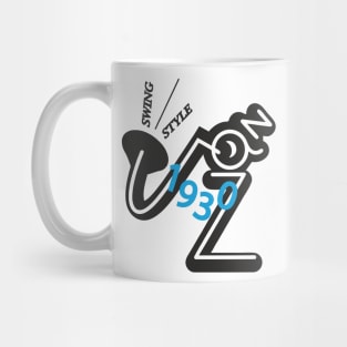 Jazz saxophone player 1930s swing style (black) Mug